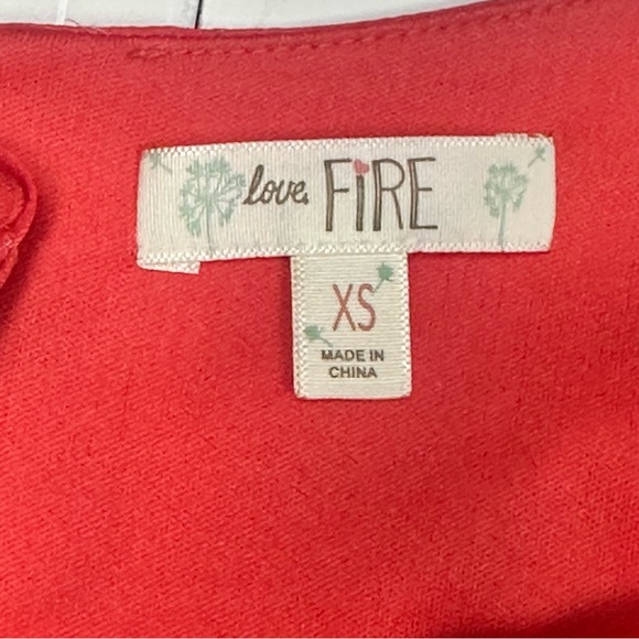 love, Fire Red Maxi Dress with Geometric Hem - Picture 7 of 7